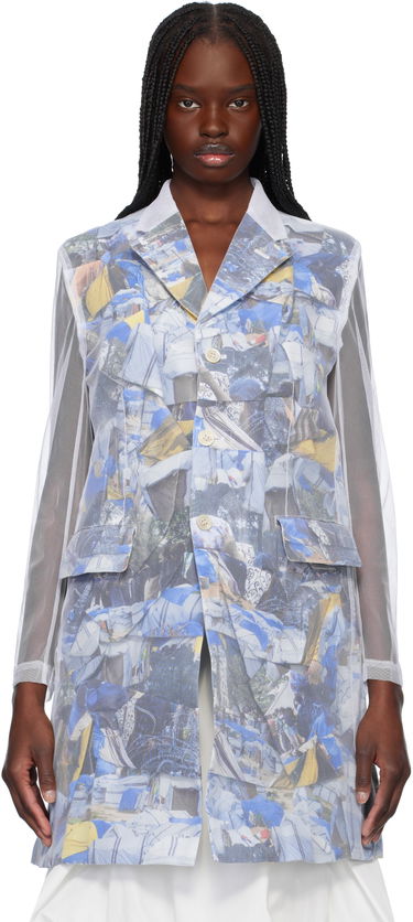 Tuulitakki Comme des Garçons Comme des Garçons Layered Mesh Print Jacket Valkoinen | GO-J038-S25, 0