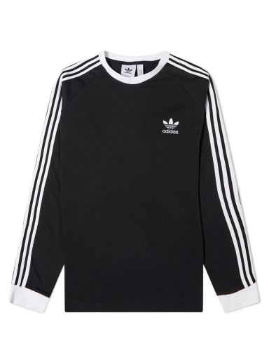 T-paita adidas Originals Long Sleeve 3 Stripe Tee Musta | IA4877