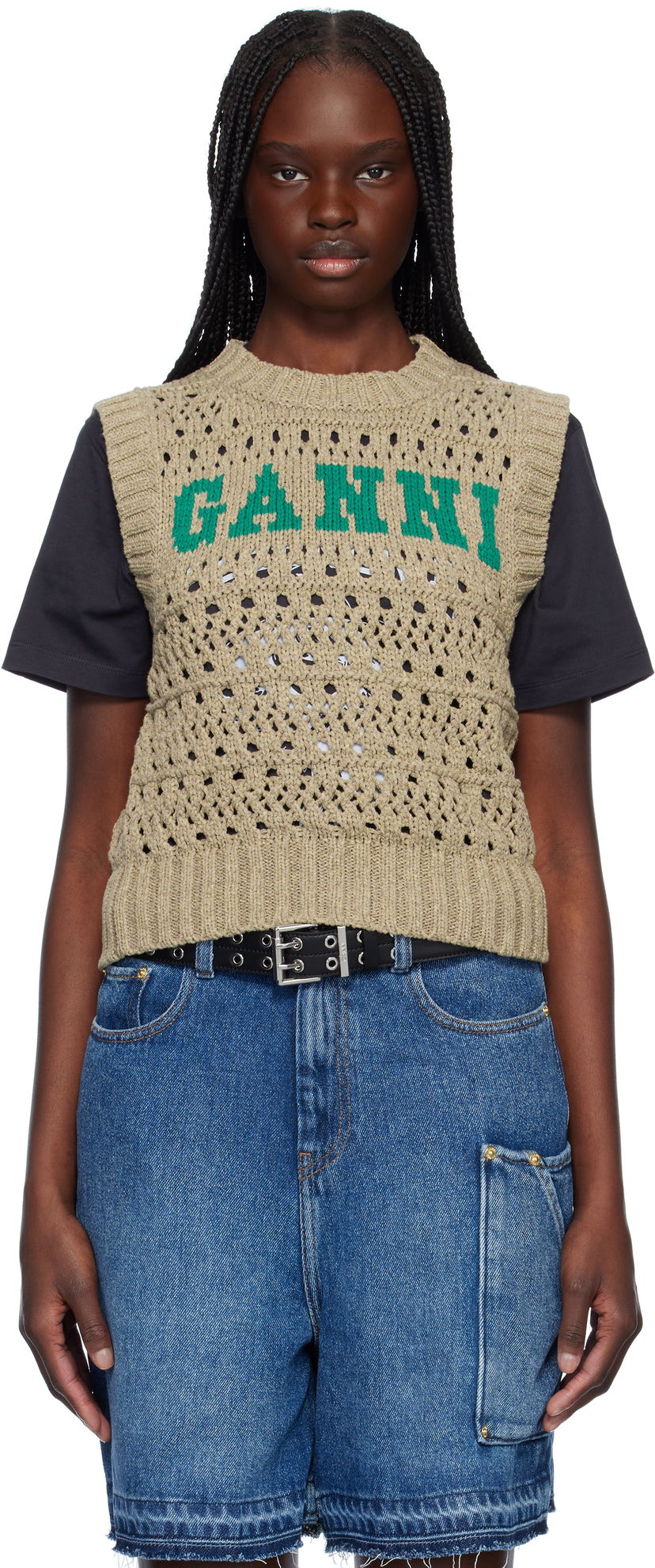 Villapaita GANNI GANNI Knit Vest Beige | K2428
