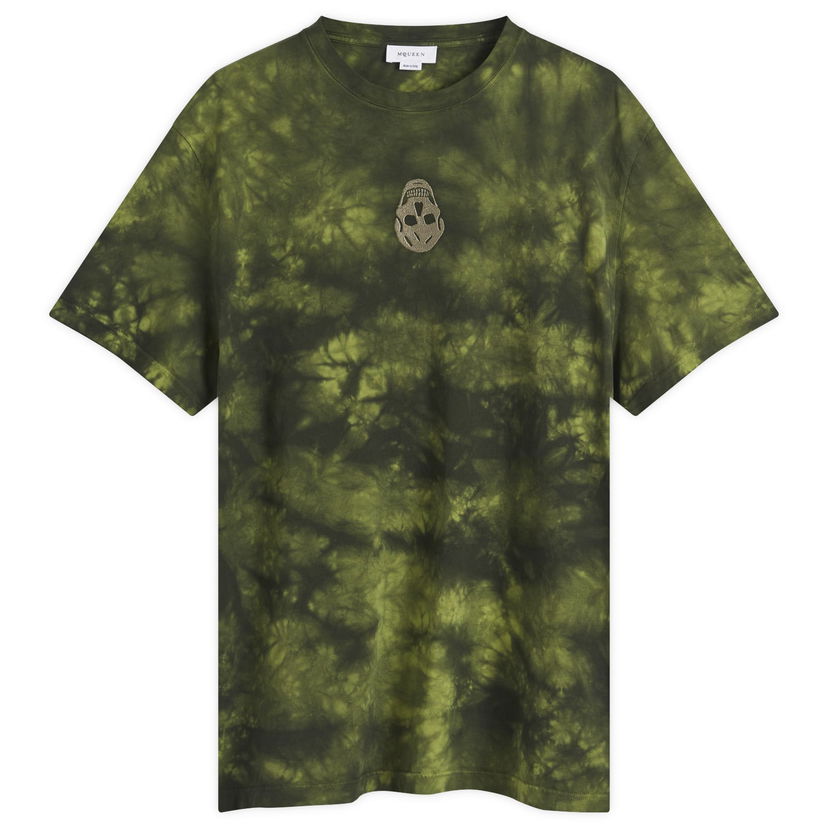 T-paita Alexander McQueen Uneven Dyed Skull Logo T-Shirt Vihreä | 808915-QXABL-3012