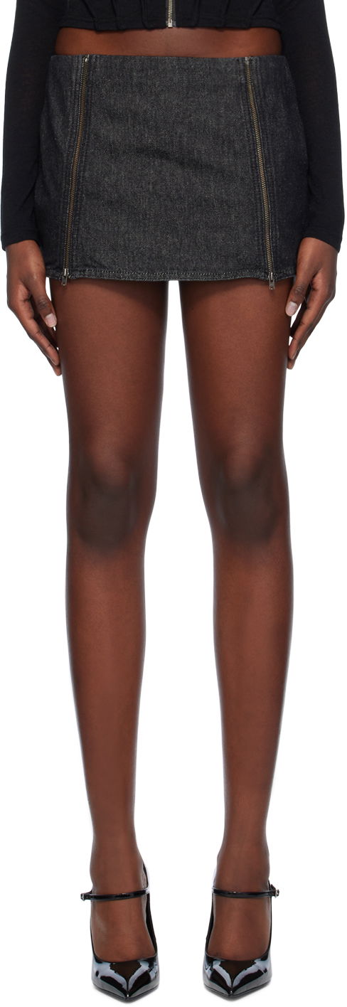 Hame Miaou Miaou Ezra Denim Miniskirt Musta | 4044RWDBLK