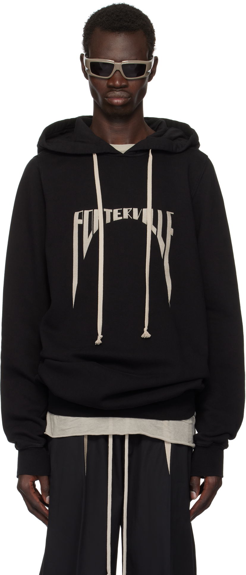 Huppari Rick Owens Organic Cotton Hoodie Musta | RR02D6282 FEM7
