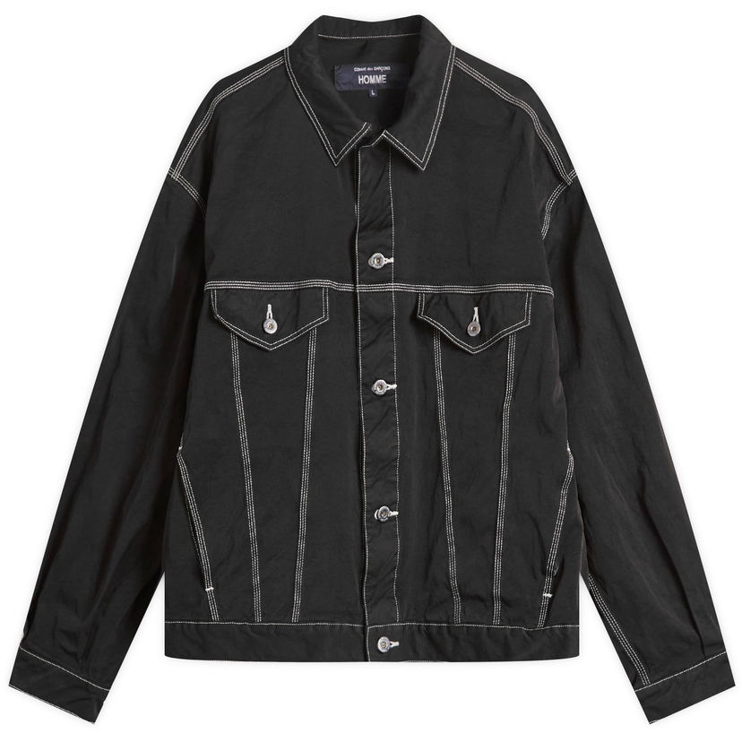 Takki Comme des Garçons Homme Contrast Stitch Jacket, Size Large Musta | HP-J014-W25-1