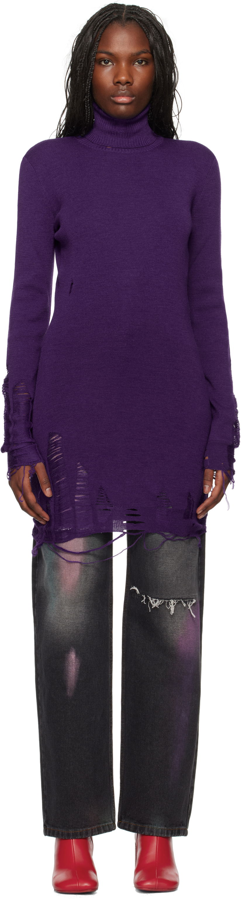 Mekko Maison Margiela Distressed Minidress Violetti | S62DA0030 M13070