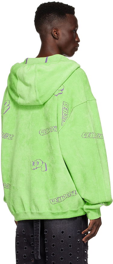 Huppari We11done We11done Viscose Zip-Up Hoodie Vihreä | WD-KJ1-22-616-U-LM, 2