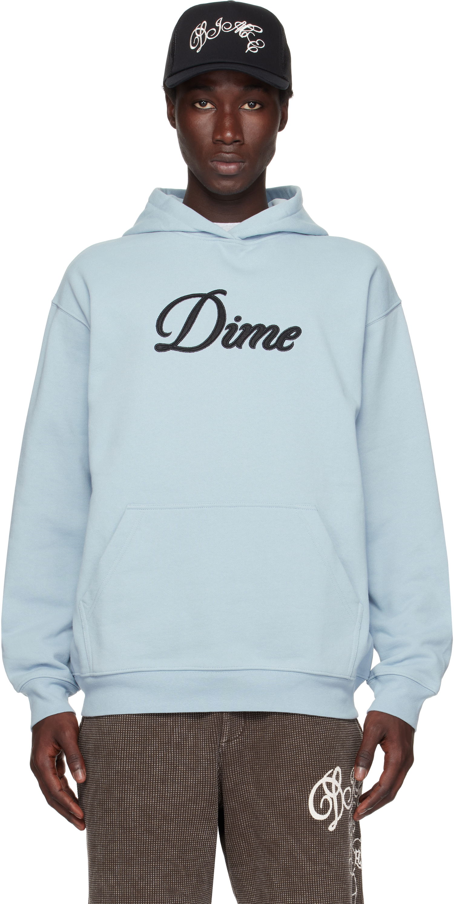 Huppari Dime Dime Cursive Fleece Hoodie Sininen | DIMESU2543BLU, 0
