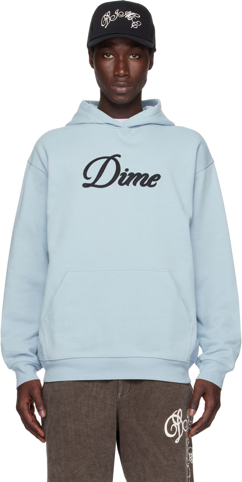Huppari Dime Dime Cursive Fleece Hoodie Sininen | DIMESU2543BLU