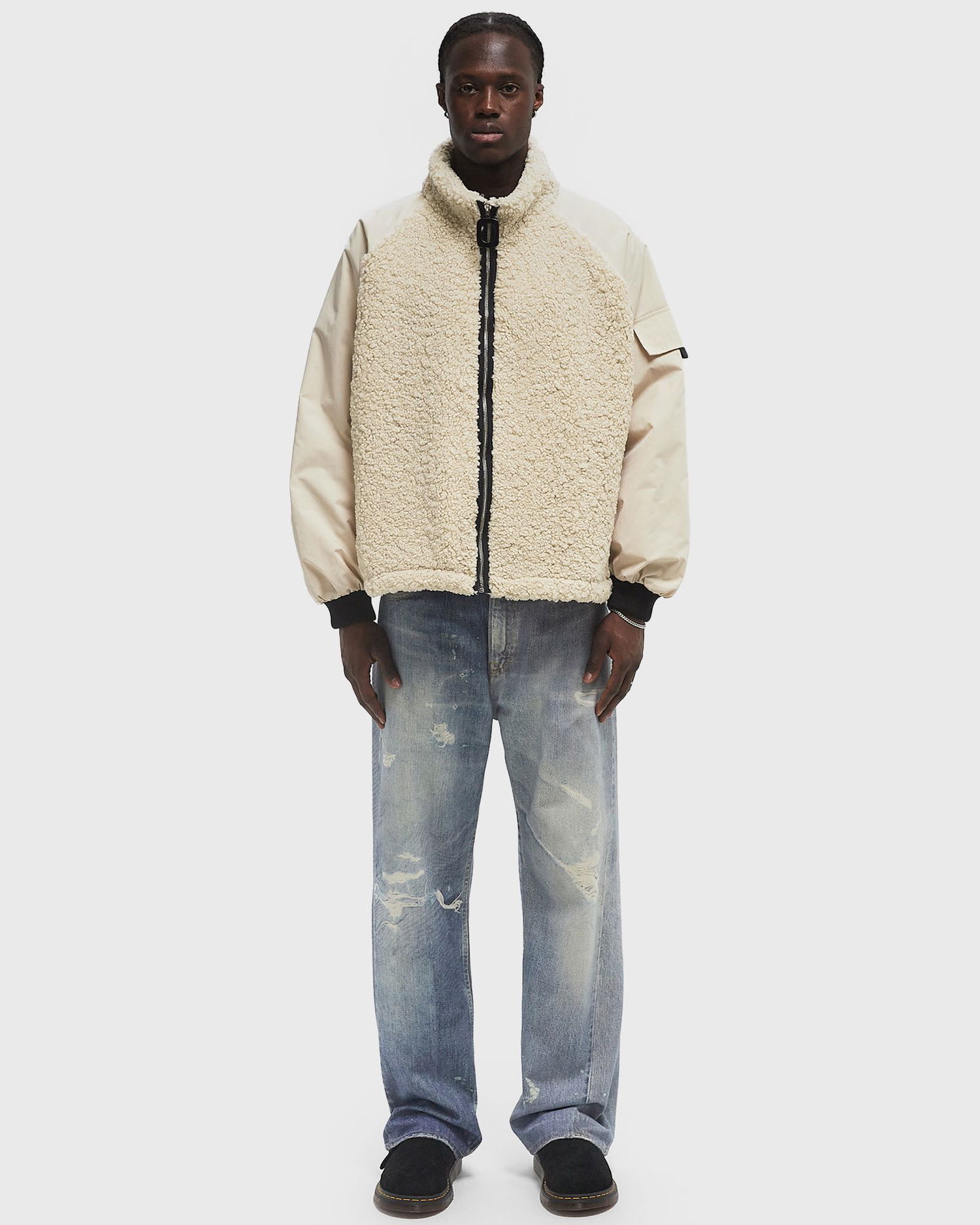 Takki JW Anderson JW Anderson Color Block Track Top Fleece Jacket Beige | JK0372-PG1736-132, 1