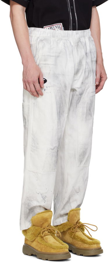 Cargo housut AAPE by A Bathing Ape AAPE by A Bathing Ape Embroidered-Logo Painter Pants Valkoinen | AAPPTMA682XAMWHB, 1