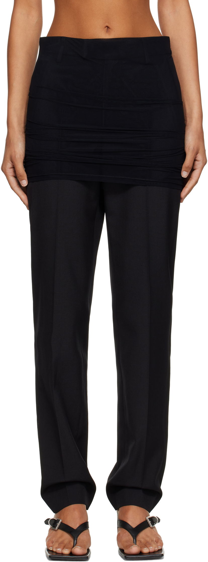 Housut Maison Margiela MM6 Maison Margiela Light Wool Blend Trousers Musta | S62KB0248 M35436