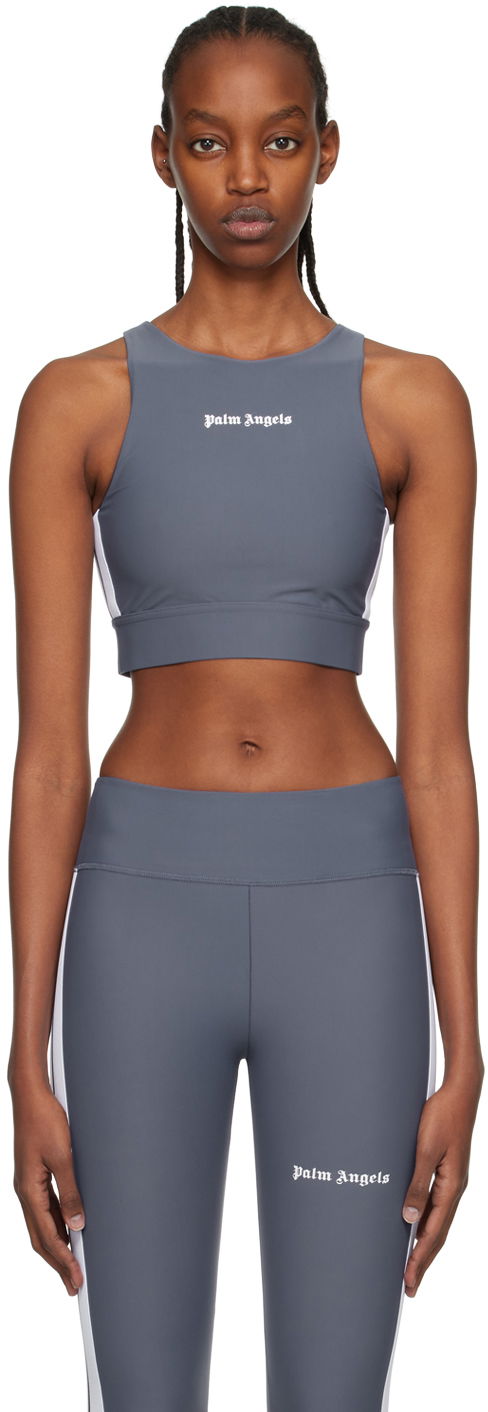 Tankkitoppi Palm Angels Palm Angels Stripe Sports Bra Harmaa | PWVO001C99FAB0020701