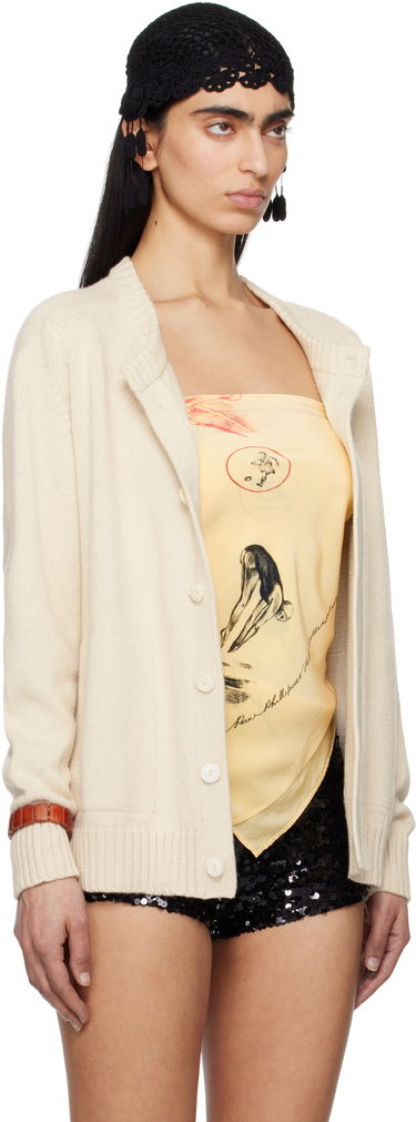 Villapaita Bode Bode Meringue Knit Cardigan Beige | MRS25KT006, 1