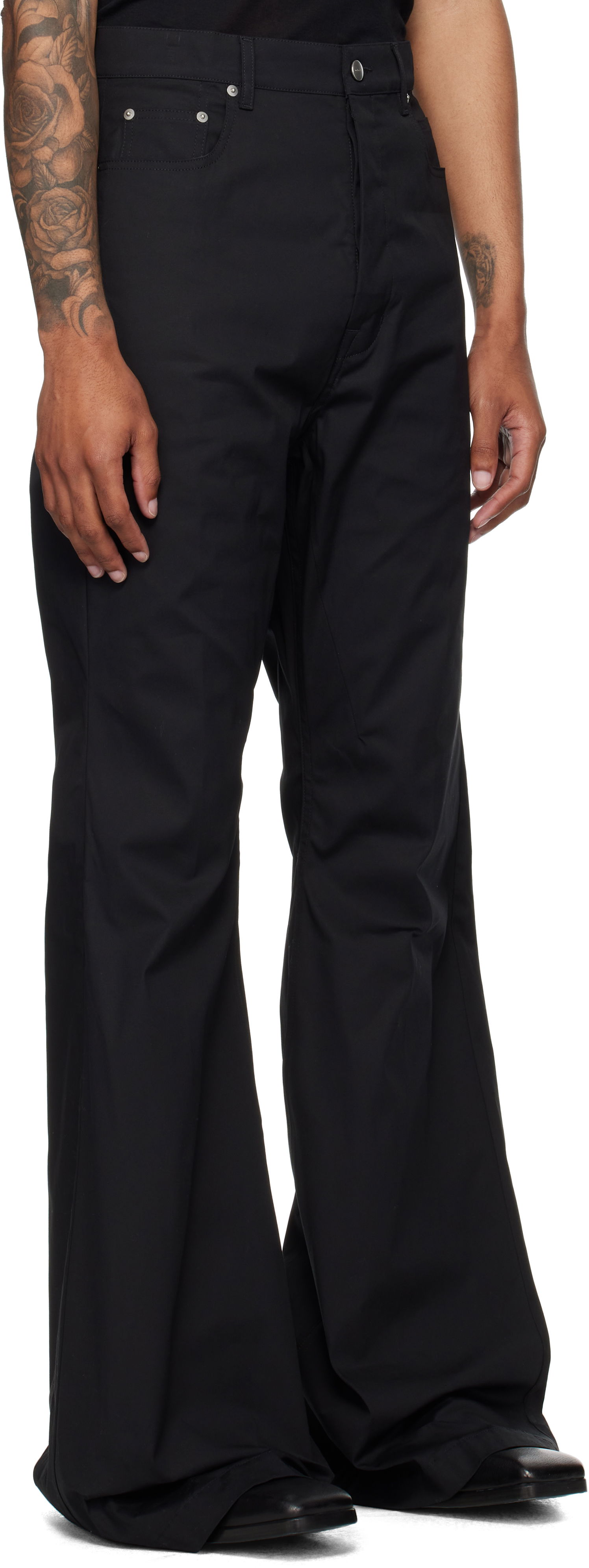 Housut Rick Owens Rick Owens Concordians Bolan Bootcut Trousers Musta | RU02E1335 TE, 1