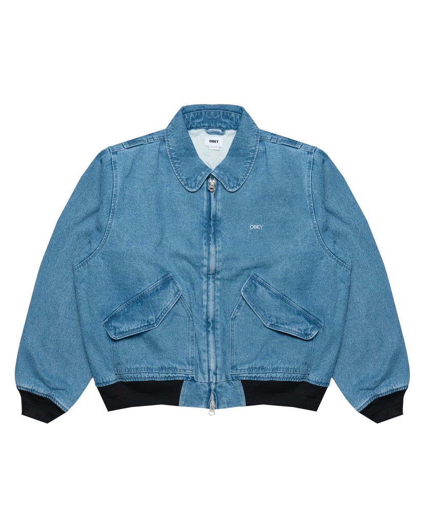 Bomber-takki OBEY Obey CWU Denim Jacket Sininen | 121800587-LIN