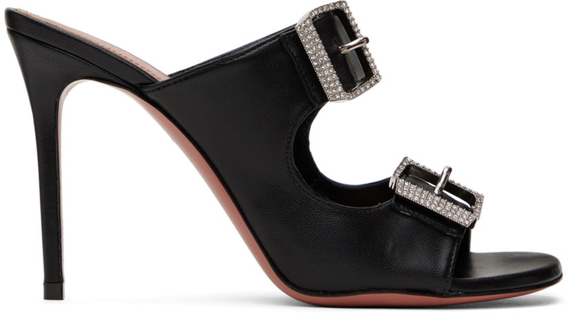 Asusteet Amina Muaddi Amina Muaddi Millie Heeled Sandals Musta | MILLIE SLIPPER ST NAPPA