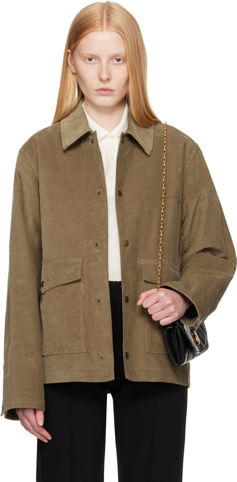Takki Burberry Burberry Corduroy Buttoned Jacket Vihreä | 8110217