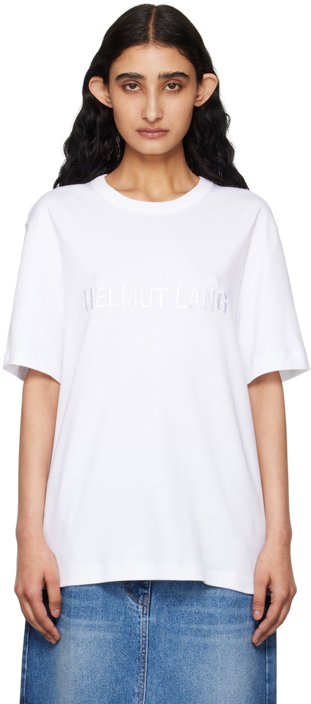 T-paita Helmut Lang Embroidered Logo T-Shirt Valkoinen | O04HM599