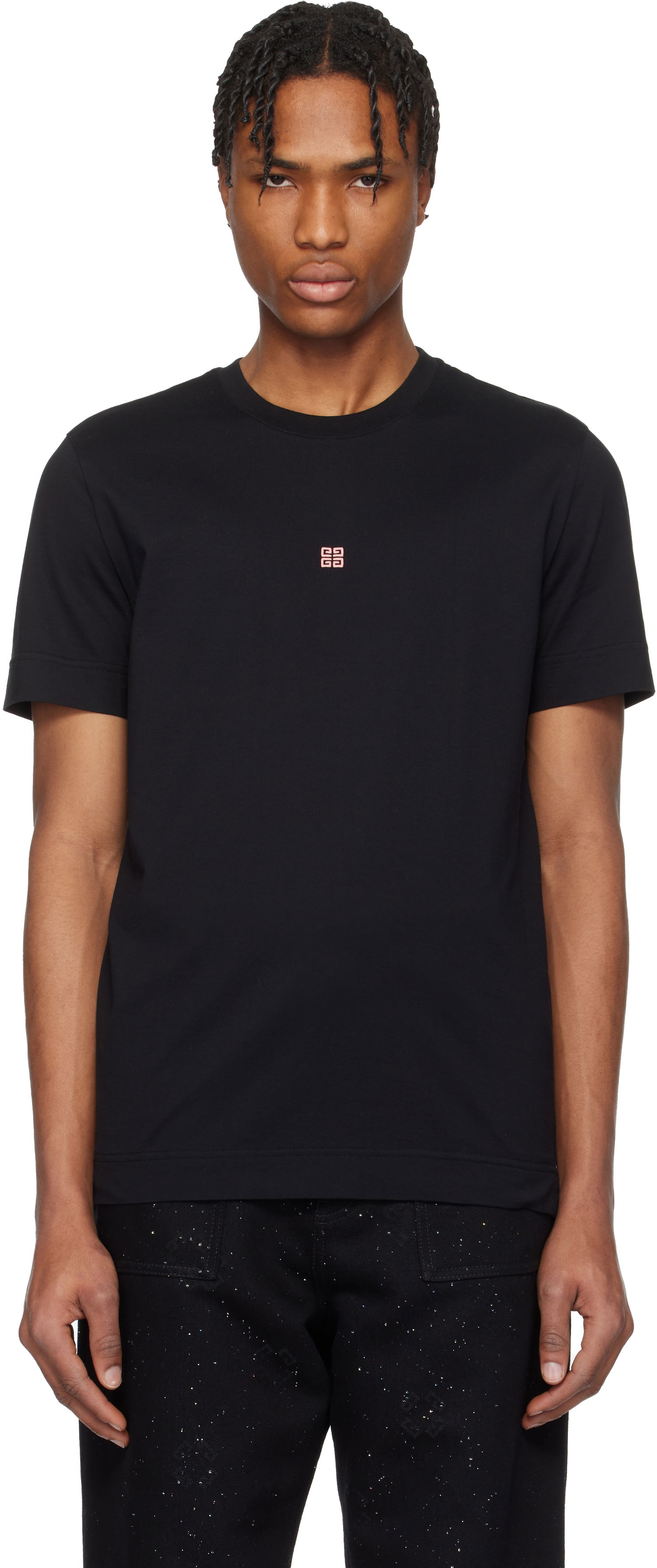 T-paita Givenchy Givenchy Slim-Fit 4G Embroidered T-Shirt Musta | BM716G3YCD024, 0