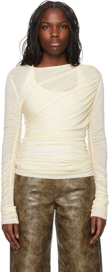 T-paita AGOLDE Twist Long Sleeve T-Shirt Beige | A7317-1618, 0