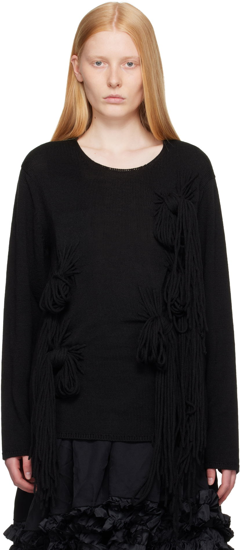 Villapaita Comme des Garçons Homme Plus Acrylic Wool Jersey Knot Sweater Musta | PO-N001-051