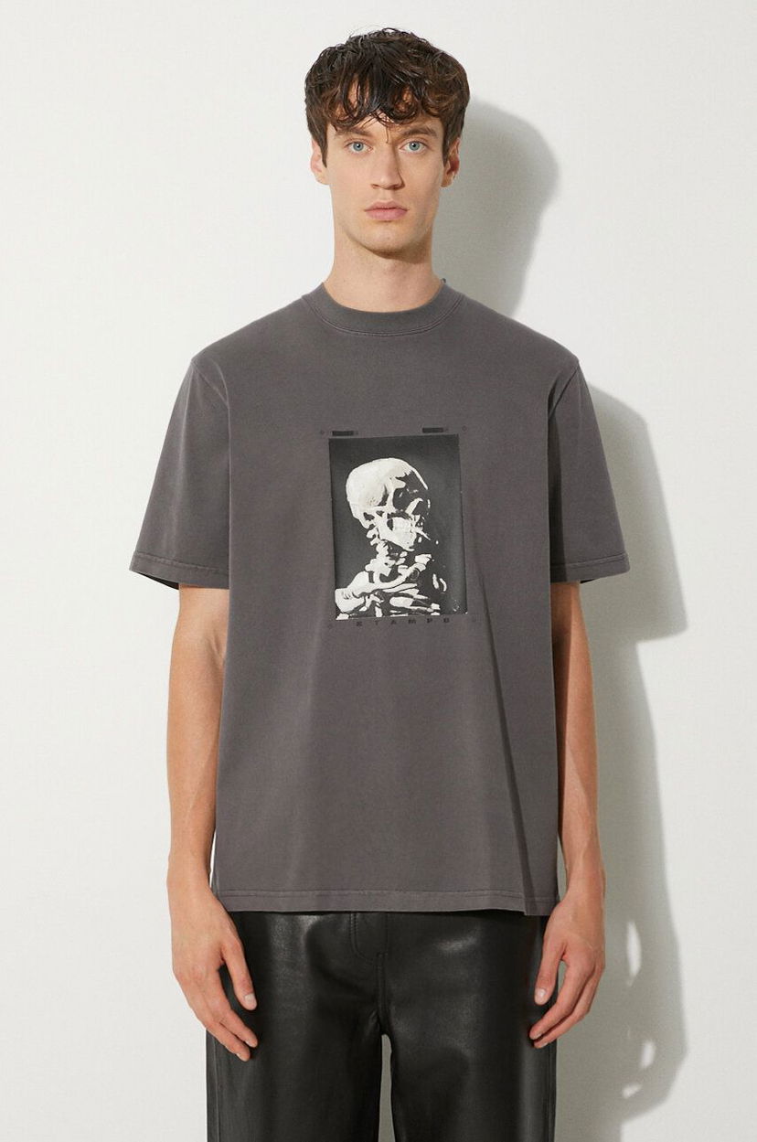 T-paita Stampd Skeleton Garment Dye Relaxed T-Shirt With Print Harmaa | SLA.M3247TE.DKG
