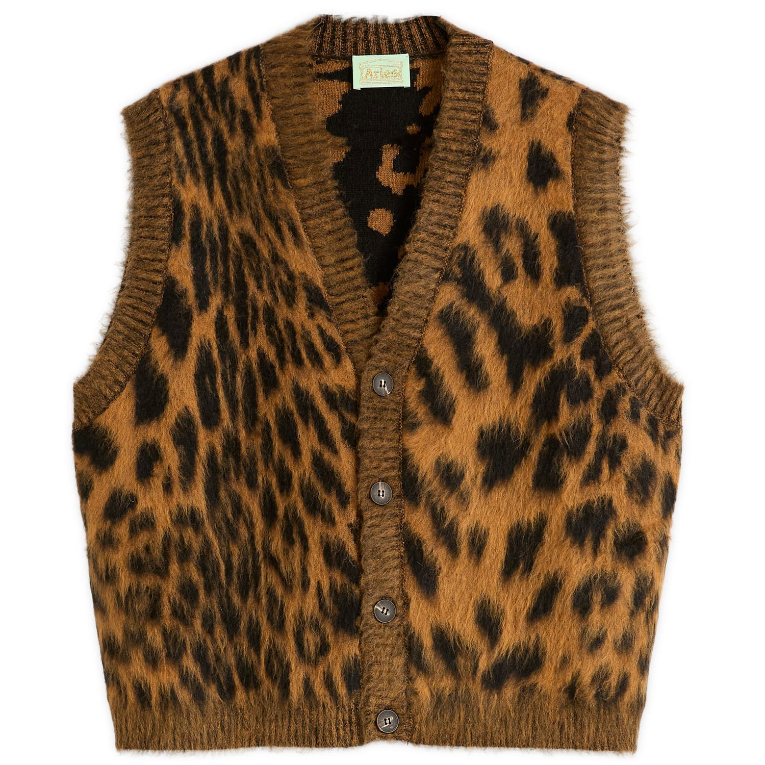 Liivi Aries Brushed Leopard Print Vest Ruskea | AR40041-BRN, 1