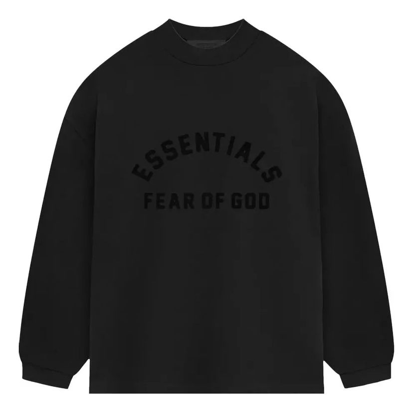 Huppari Fear of God Essentials Heavy Jersey Long-Sleeve T-Shirt Musta | 125SP242014F