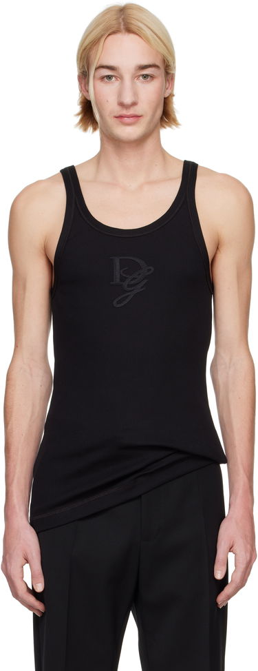 Tankkitoppi Dolce & Gabbana Logo Patch Tank Top Musta | G8PA8ZG7N4G, 0