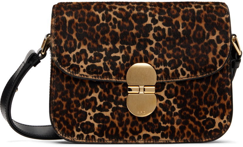 Olkalaukku A.P.C. Small Grace Leopard Print Crossbody Bag Ruskea | PXCAU-F61413