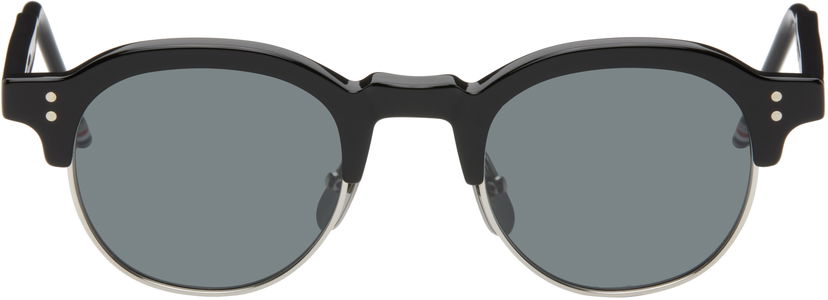 Aurinkolasit Thom Browne Acetate & Titanium Oval Sunglasses Musta | UES920A-G0003
