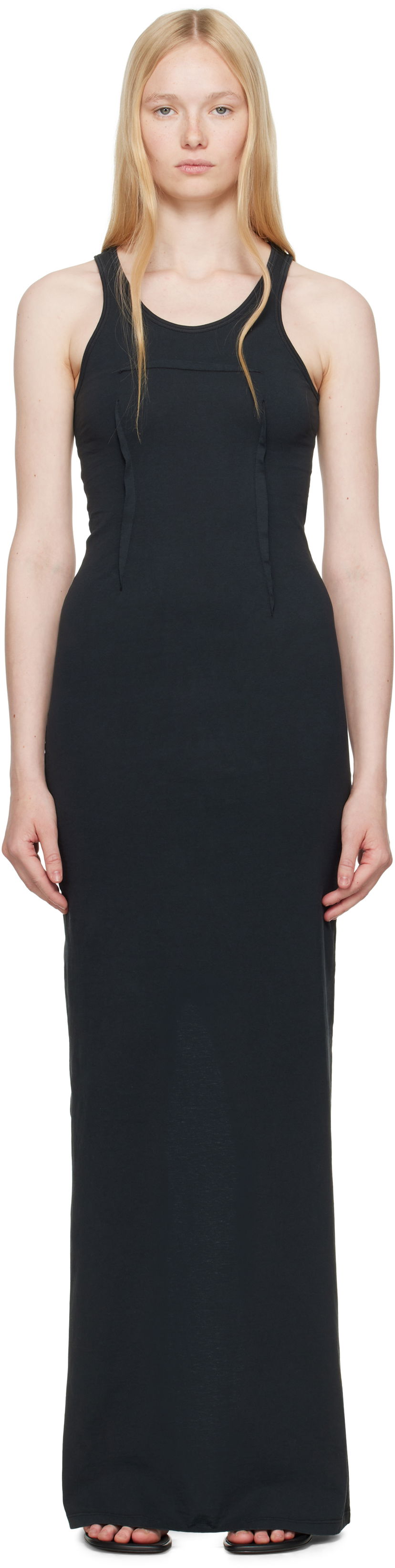 Mekko Maison Margiela MM6 Maison Margiela Heavy Cotton Jersey Maxi Dress Musta | S62DG0048 M20108