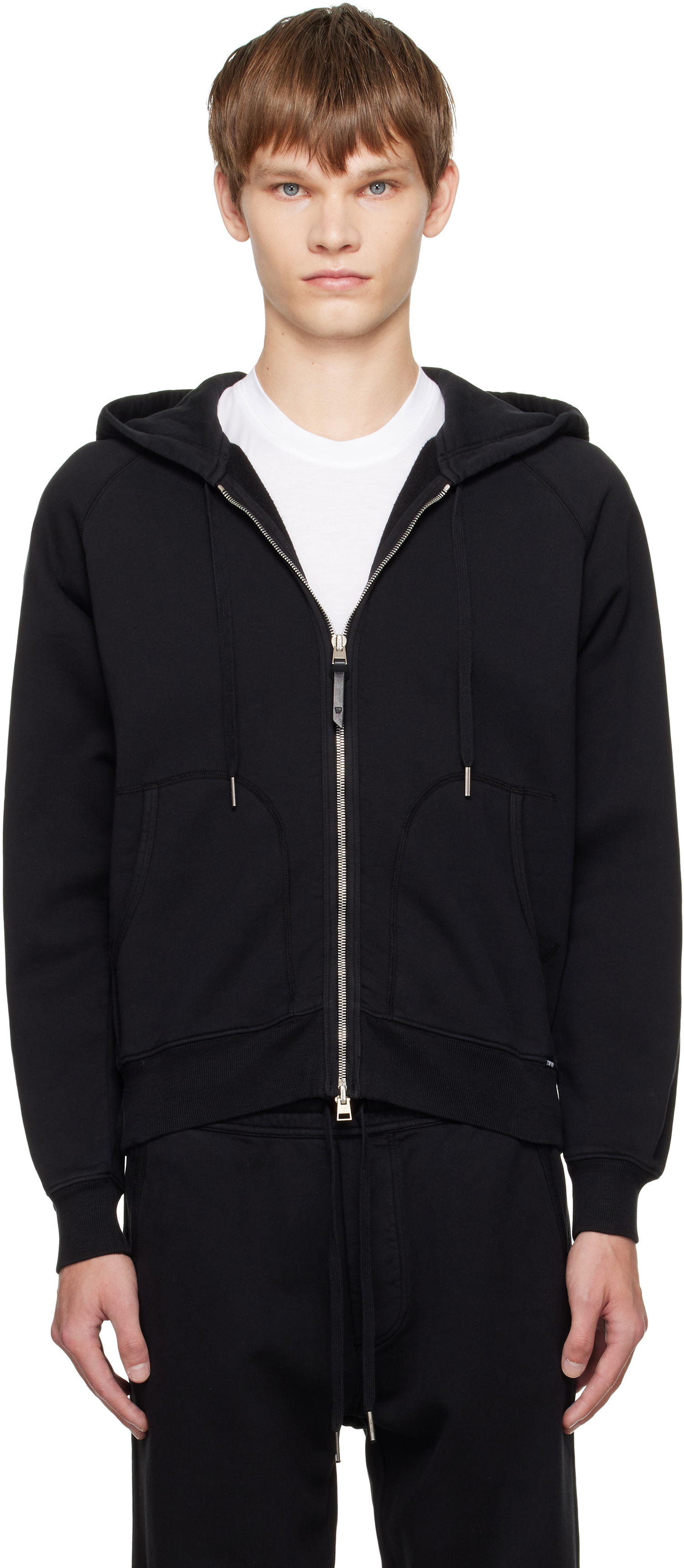Huppari Tom Ford TOM FORD Cotton Zip Hoodie Musta | JDL010-JMC072, 0