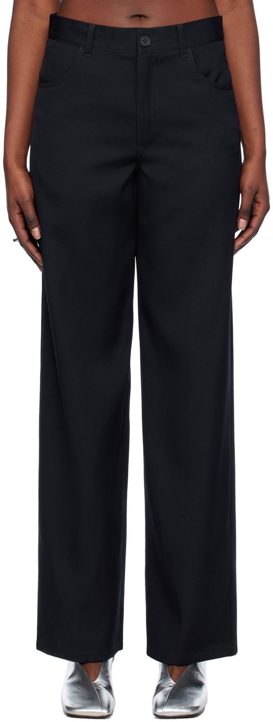 Housut Jil Sander Wide-Leg Trousers Tummansininen | J04KA0004_J40003