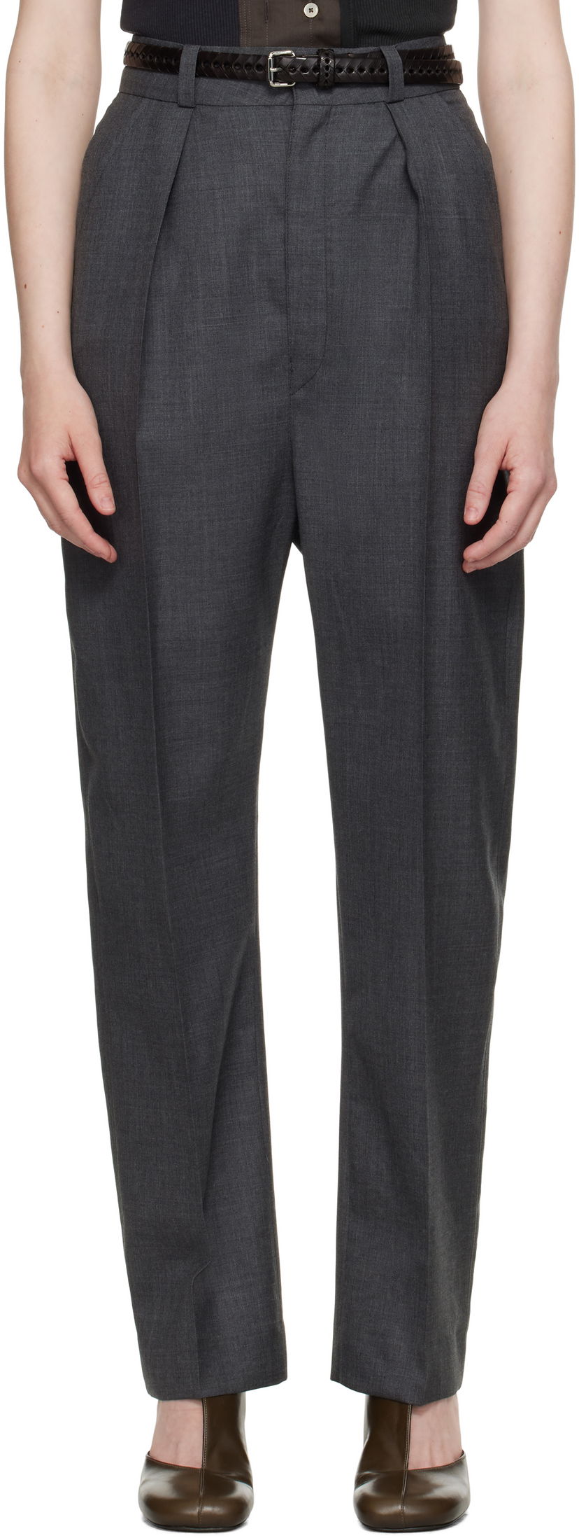 Housut LEMAIRE Lemaire Dropped Crotch Soft Trousers Harmaa | PA1183 LF1386