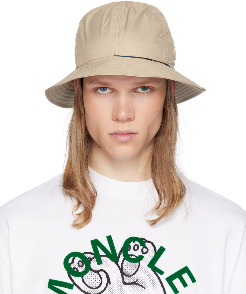 Hattu Moncler Moncler Genius x FRGMT Reversible Bucket Hat Beige | K109U3B00001M5848