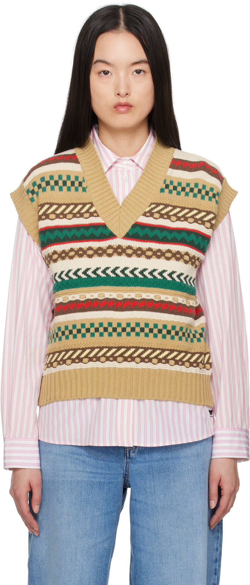 Villapaita Max Mara Weekend Max Mara Vicino Knit Vest Beige | 2515351021600