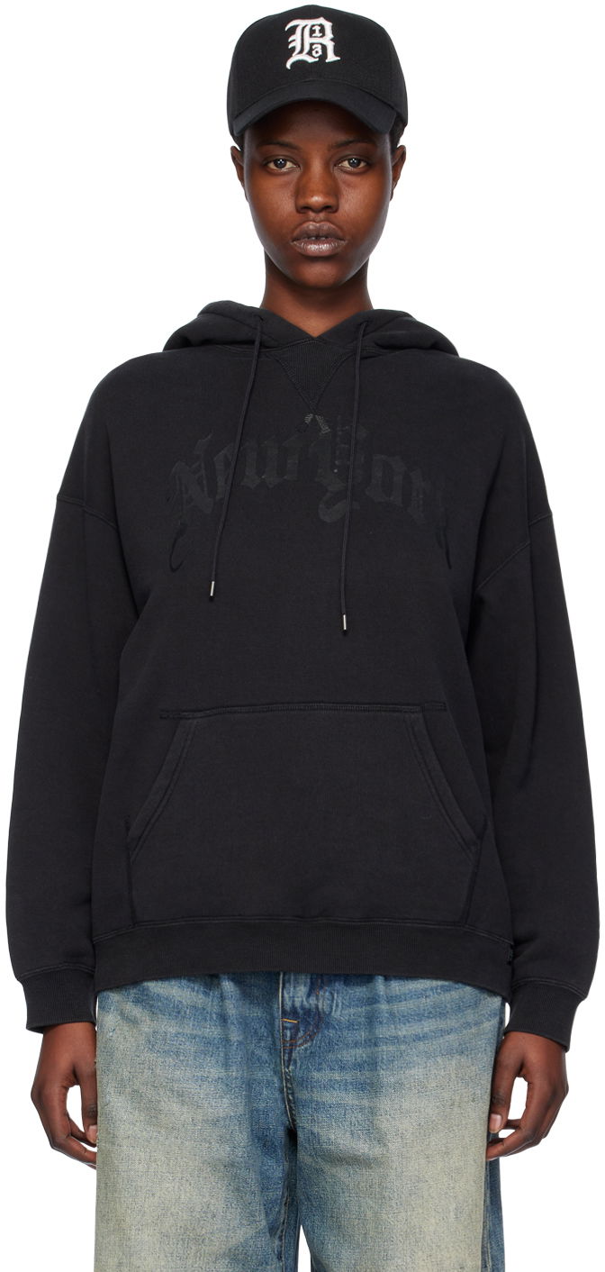 Huppari R13 R13 'New York' Hoodie Musta | R13WK005-K099C
