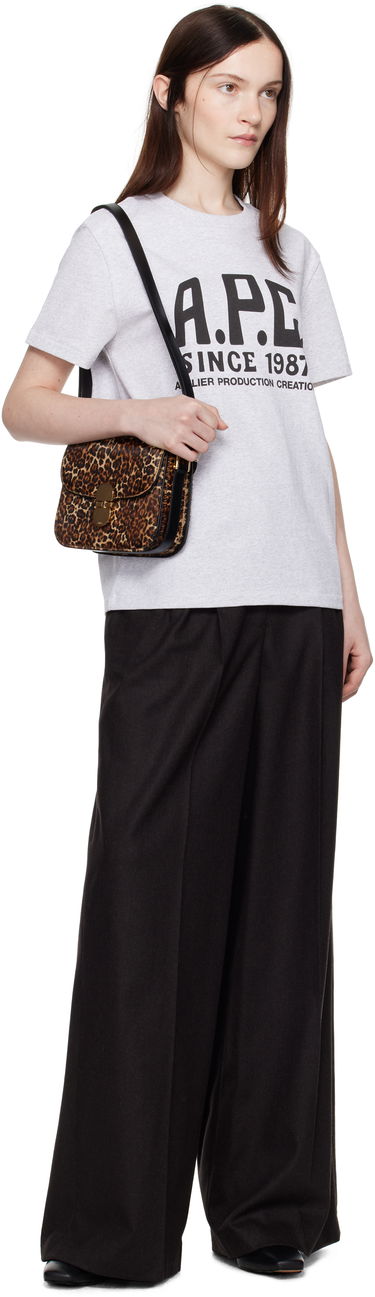 Olkalaukku A.P.C. Small Grace Leopard Print Crossbody Bag Ruskea | PXCAU-F61413, 3