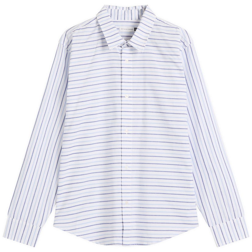 Paita Pop Trading Company Striped Linen Shirt, Size Large Sininen | POPSS25-03-006
