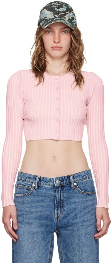 Villapaita Alexander Wang Alexander Wang Shrunken Button Cardigan Vaaleanpunainen | 4KC3243025, 0