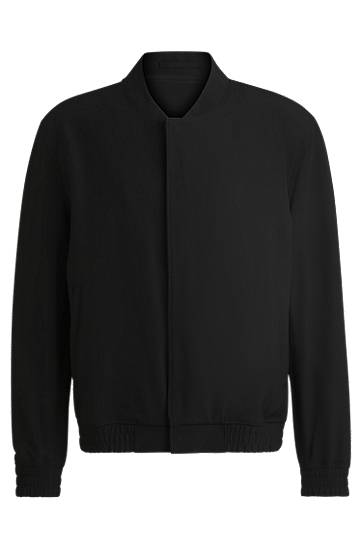 Bomber-takki BOSS Performance-Stretch Twill Bomber Jacket Musta | 50531284