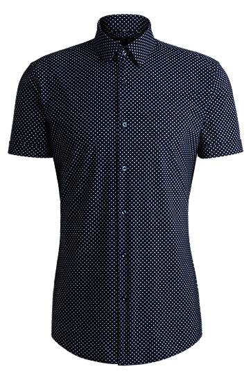Paita BOSS Slim Fit Performance-Stretch Printed Jersey Shirt Tummansininen | 50539369