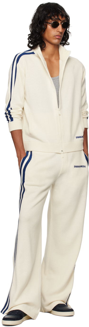 Villapaita DSQUARED2 Dsquared2 Zip-Up Knit Sweater Valkoinen | S74HA1437_D13051, 3