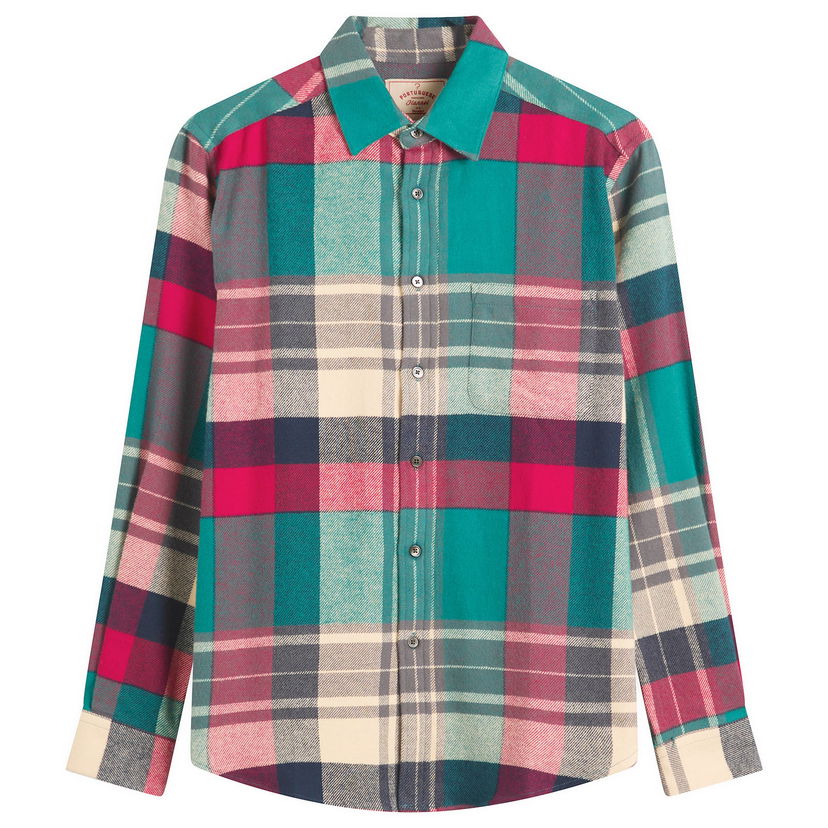 Paita Portuguese Flannel Tintor Flannel Check Shirt Monivärinen | AW25074-GRN