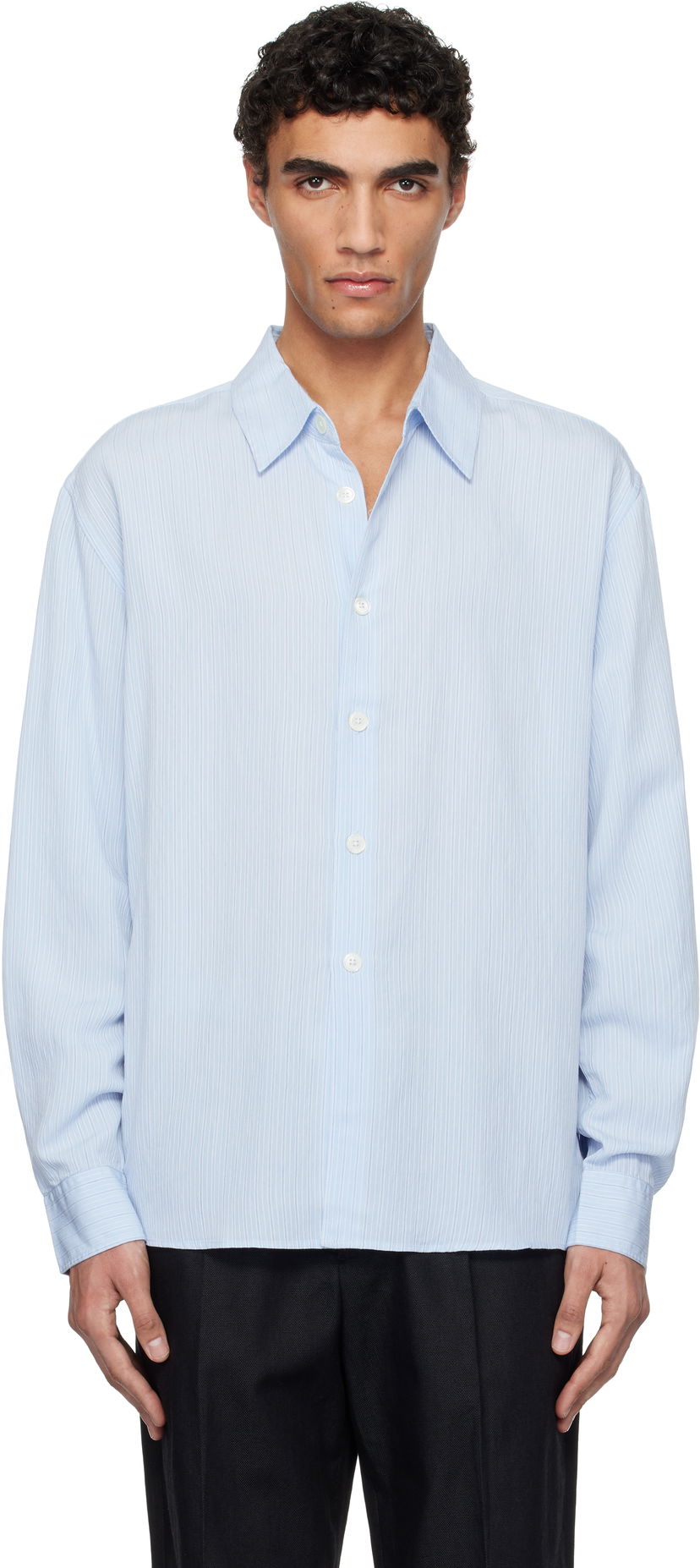 Paita OUR LEGACY OUR LEGACY Beyond Striped Relaxed-Fit Shirt Sininen | M2252BS