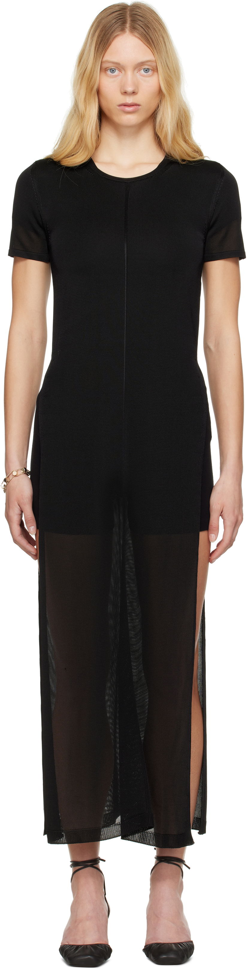 Mekko LEMAIRE Lemaire Column Slits Midi Dress Musta | DR1104 LK1037