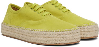 Korvakorut JW Anderson JW Anderson Suede Lace-Front Platform Espadrilles Vihreä | SE0032-LA0240, 3