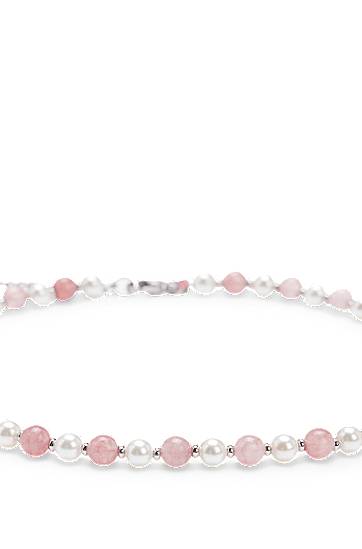 Kaulakoru BOSS Adjustable Pearl and Pink Stone Necklace Vaaleanpunainen | 50532472, 1
