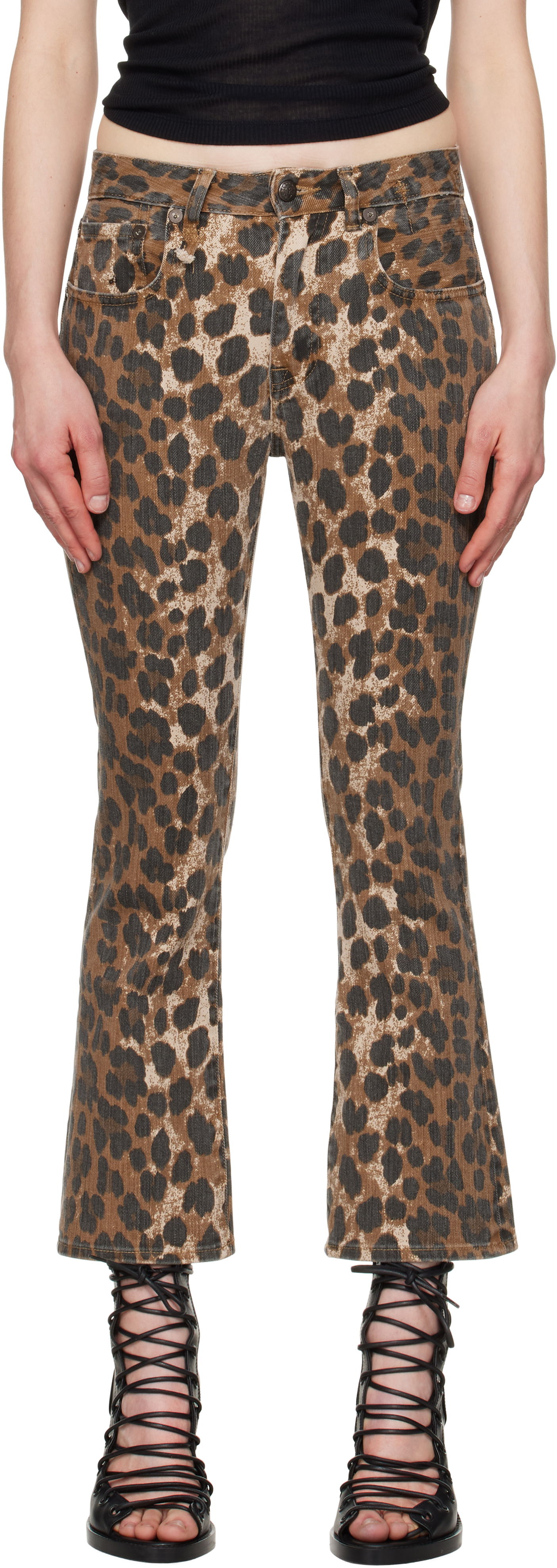 Jeans R13 R13 Leopard Print Kick Fit Jeans Ruskea | R13W0009-D278A, 0