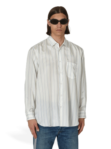 Paita Comme des Garçons Forever Stripe Cupro Shirt Valkoinen | FZ-B141-PER 2